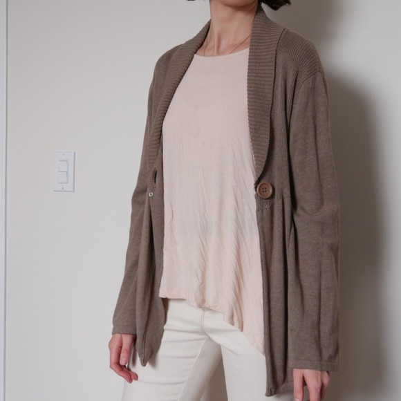 Brown cotton cardigan - Picture 3 of 4